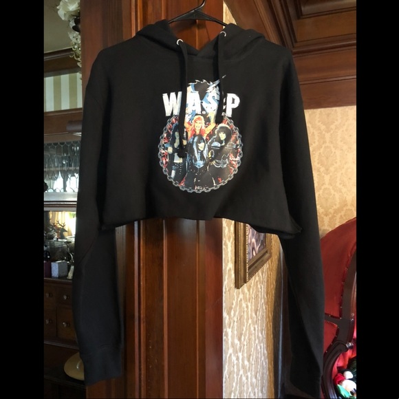 W.A.S.P. WASP cropped hoodie metal shock rock - Picture 1 of 3